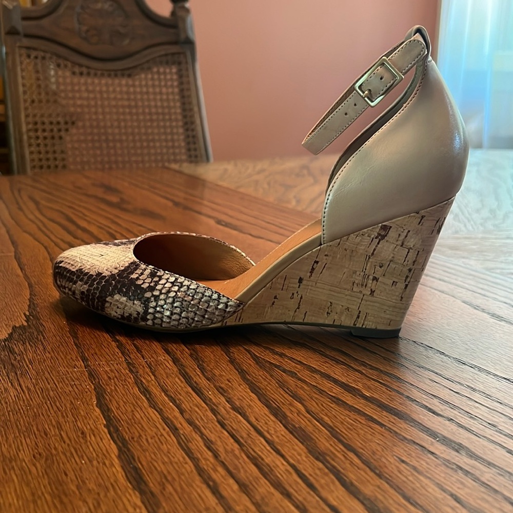 Clarks Leather Snakeskin Wedges